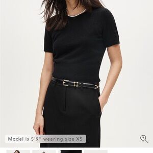 J.Crew Women’s Cashmere Shrunken T-Shirt Sweater Black Small